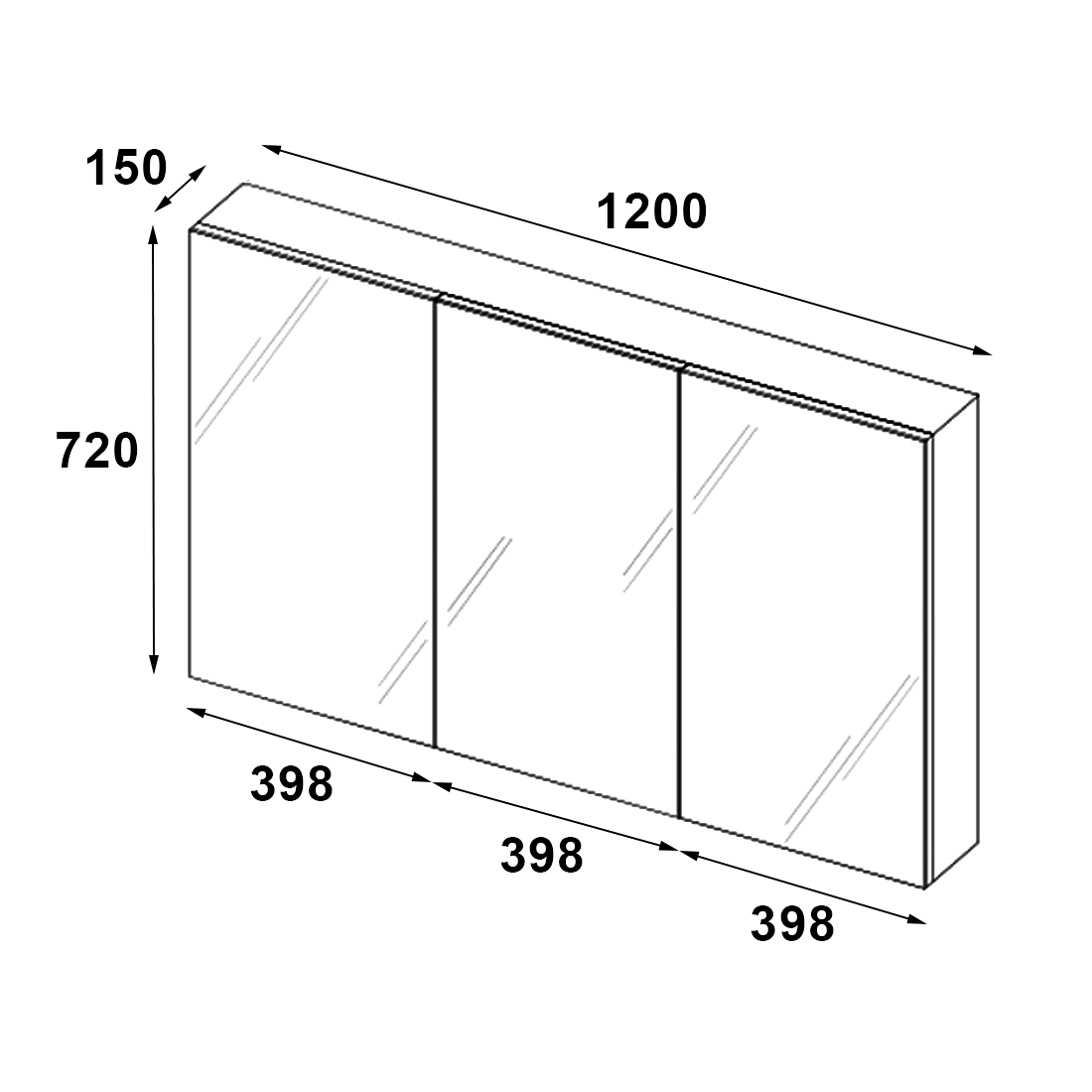 Pencil Edge Mirror Cabinet