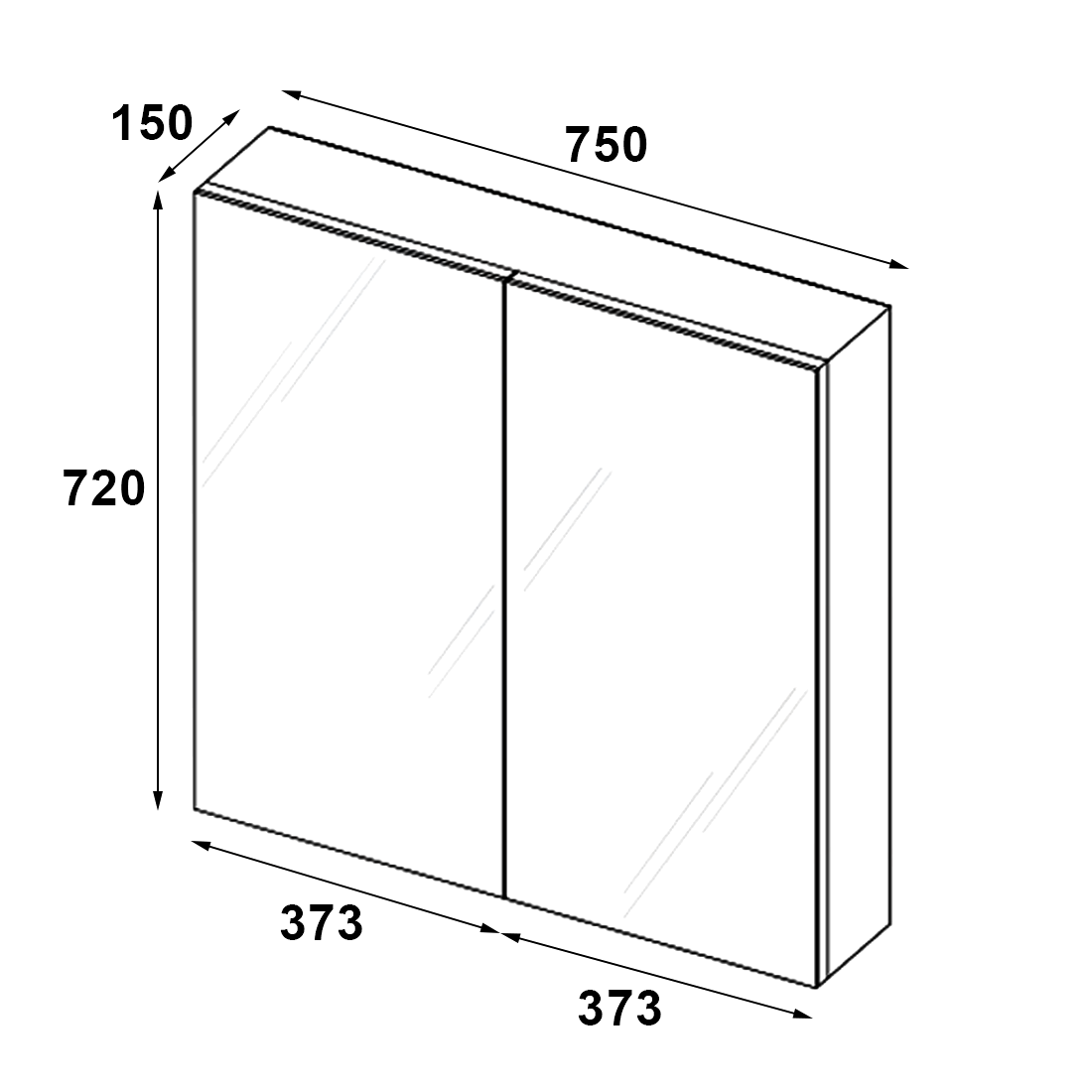 Pencil Edge Mirror Cabinet