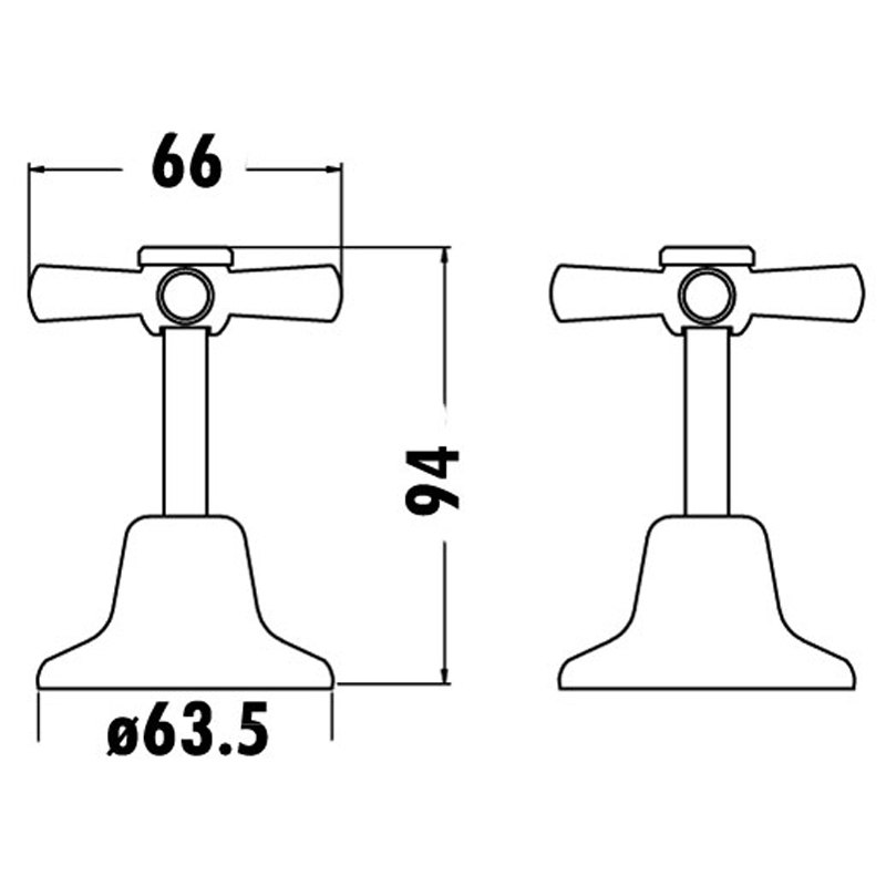 Wall Top Assemblies Chrome