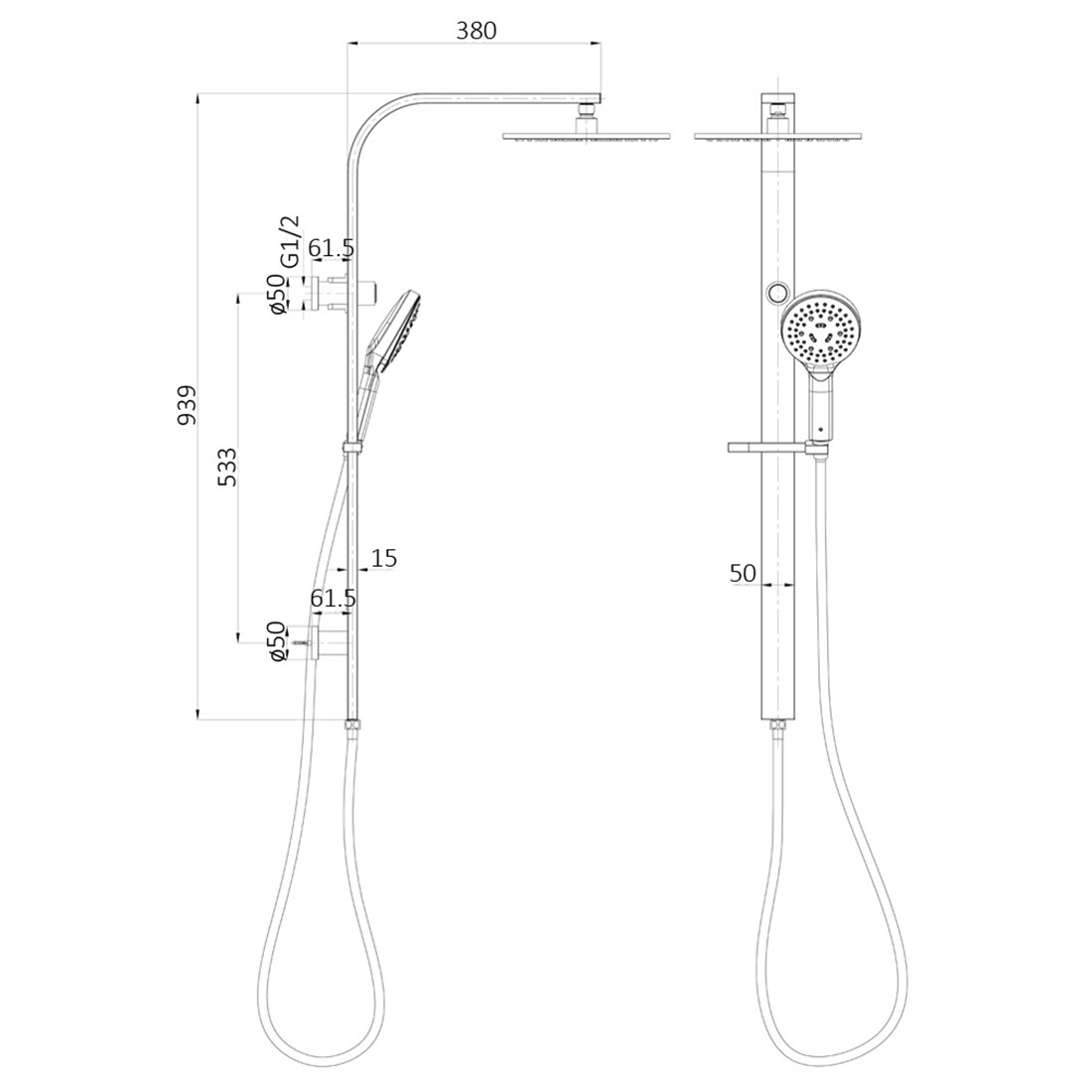 Regal Round Multi Function Shower Combo Chrome