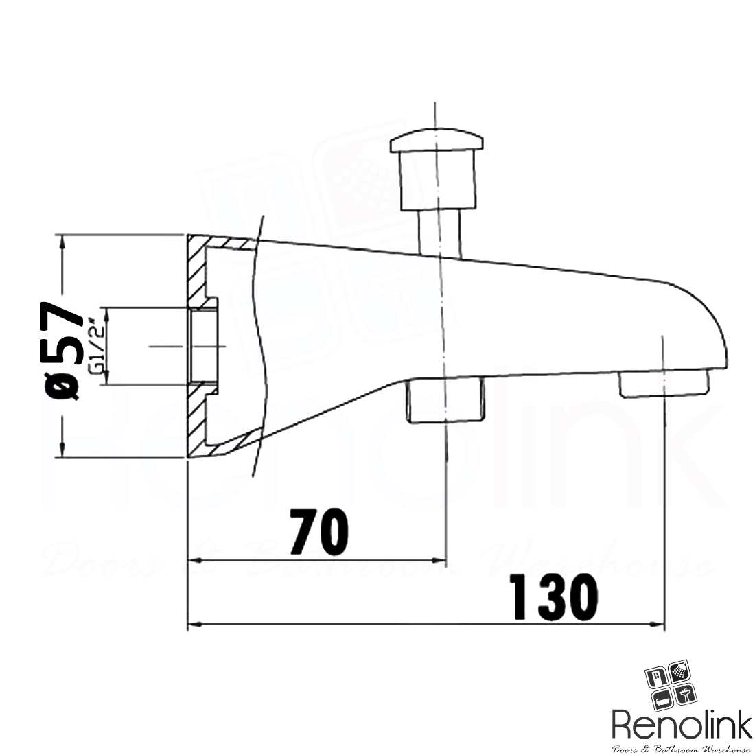 Yale Round Spout with Diverter Chrome