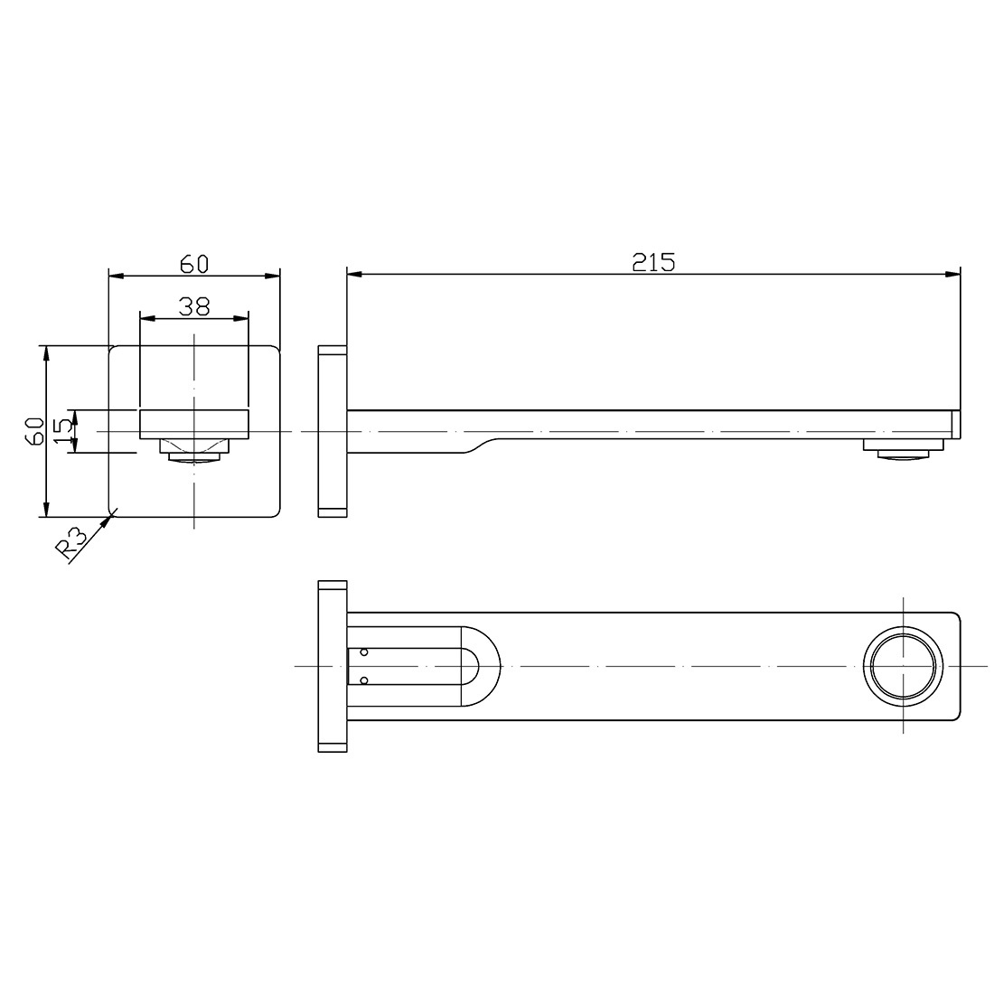 Ruki Square Spout Gun Metal