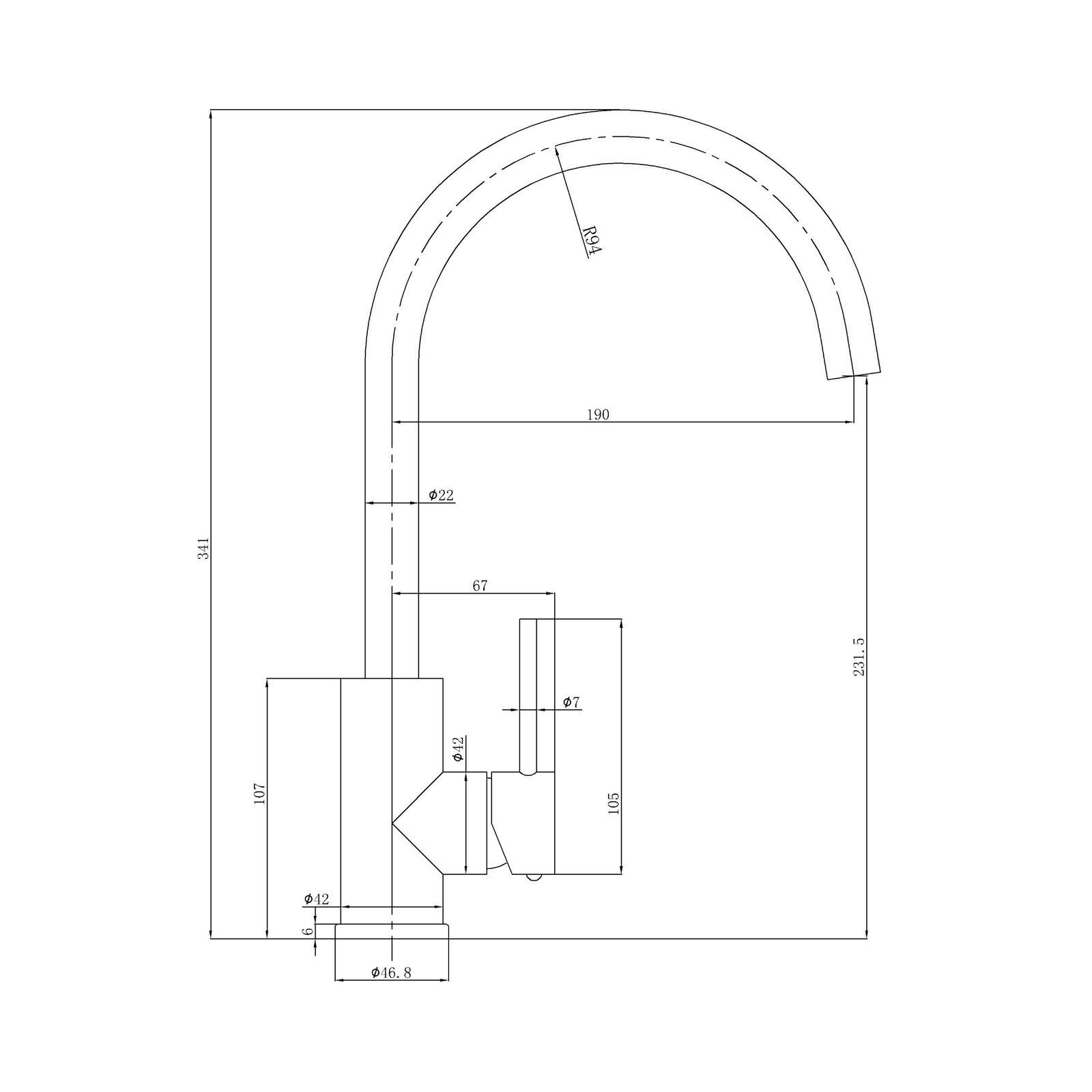 Otus Slimline SS Sink Mixer