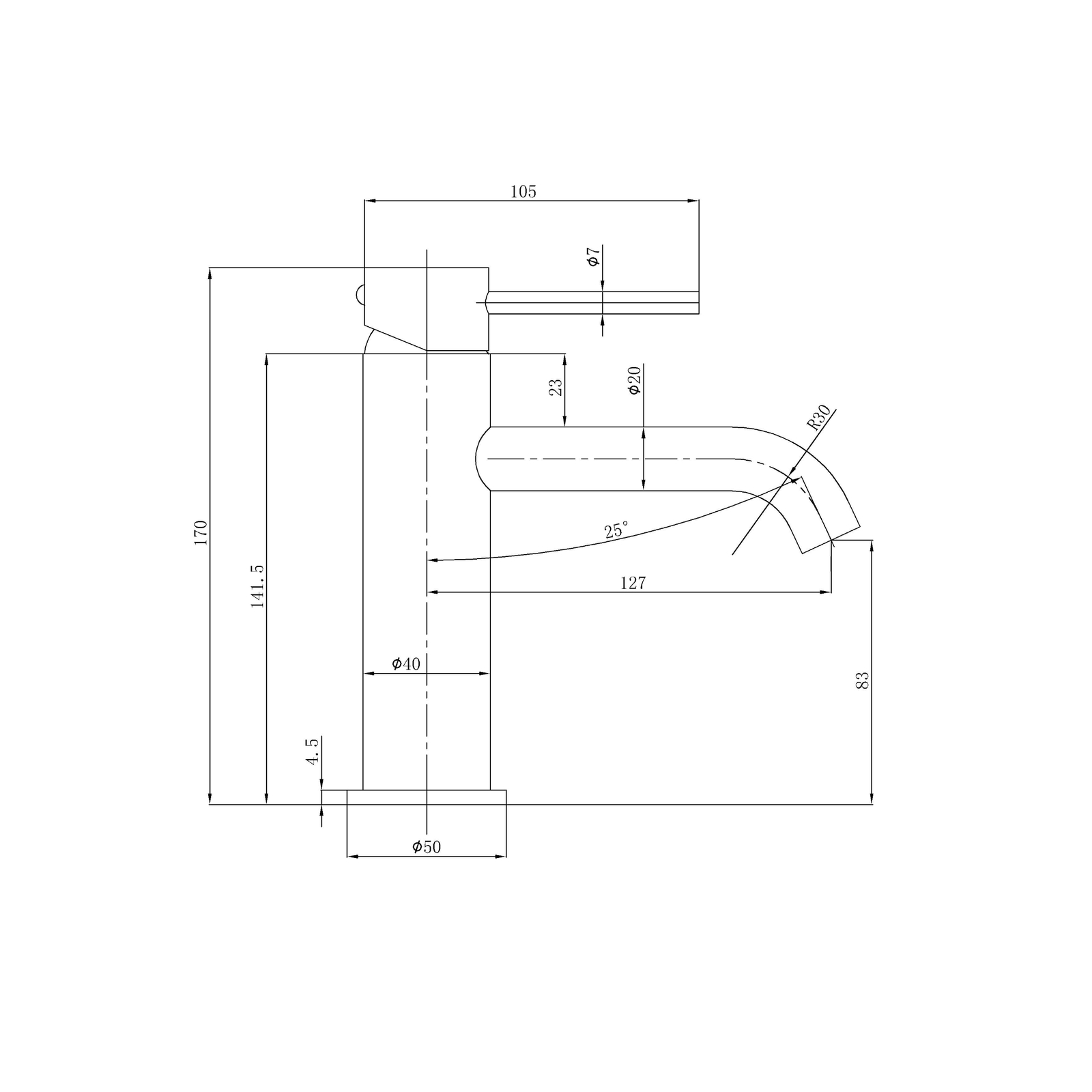 Otus Slimline SS Basin Mixer Chrome