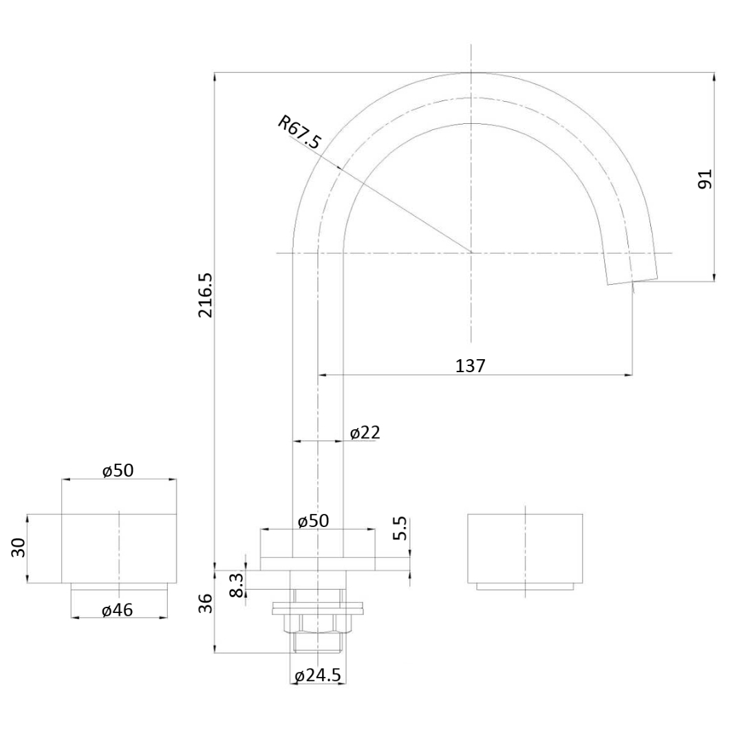 IkonTana 1/4 turn C/D Basin Set Brushed Nickel