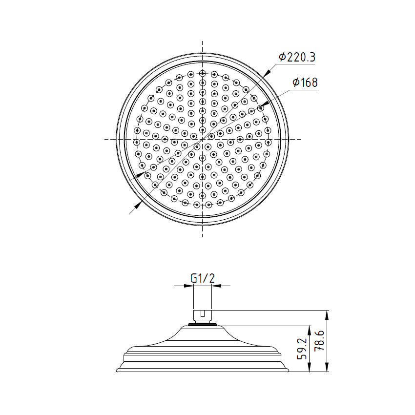 Clasico Shower Head Chrome