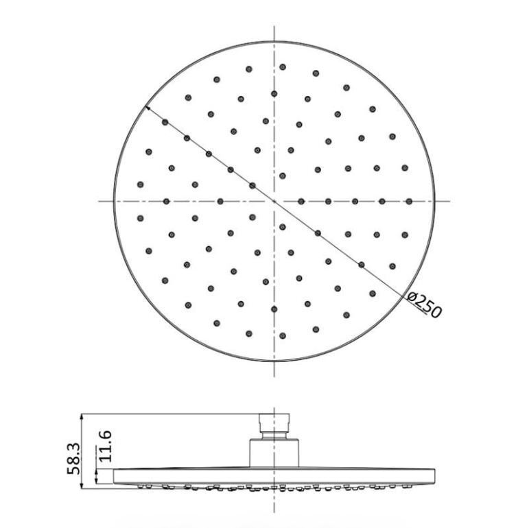 Otus Round Shower Head Brushed Gold