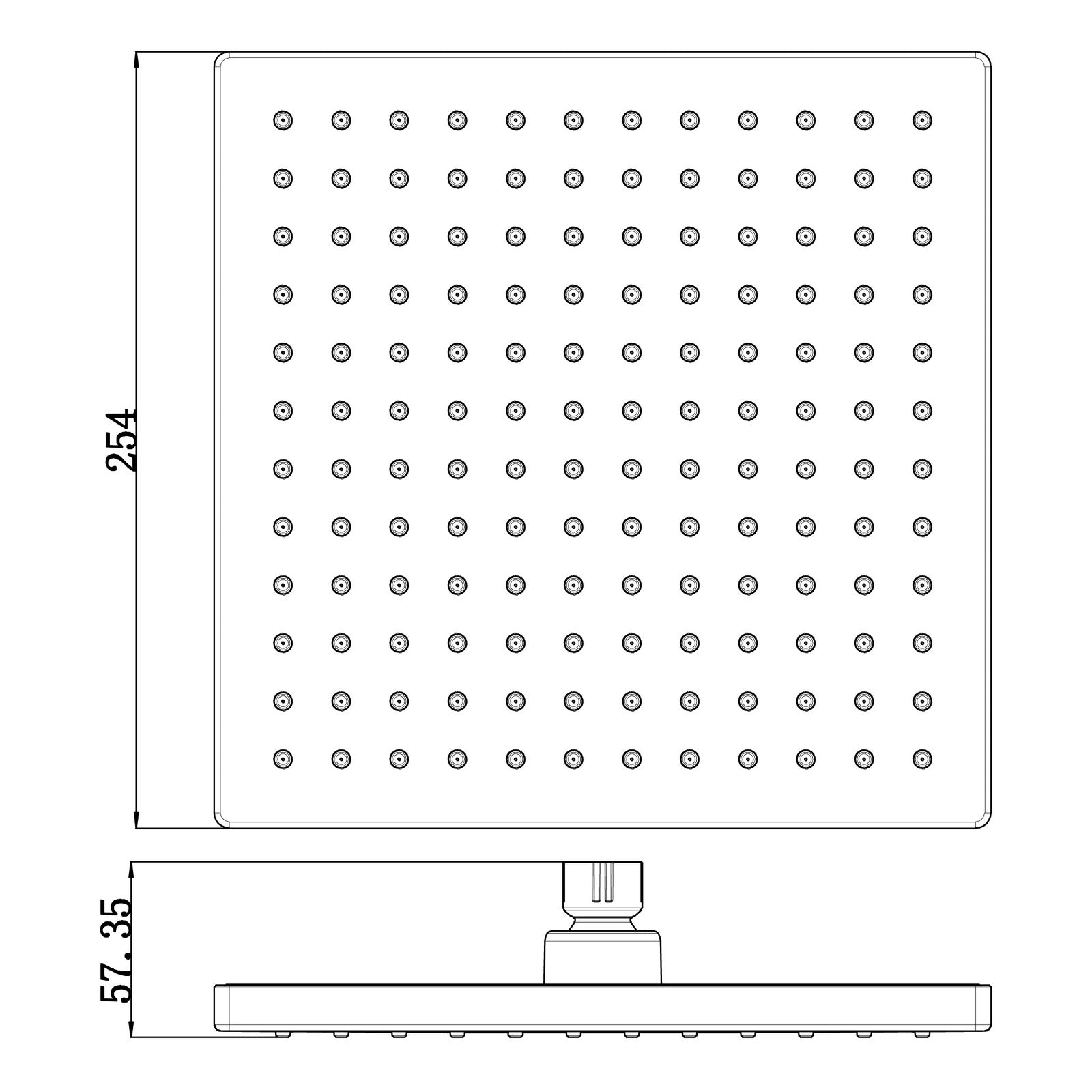 Rosa Square Shower Head Brushed Nickel