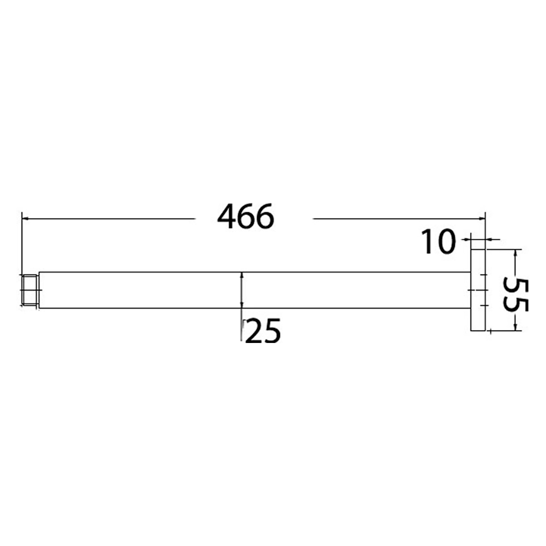 Square Ceiling Shower Arm 450mm Chrome