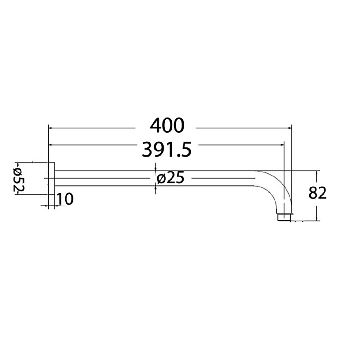 Round Wall Shower Arm Brushed Nickel