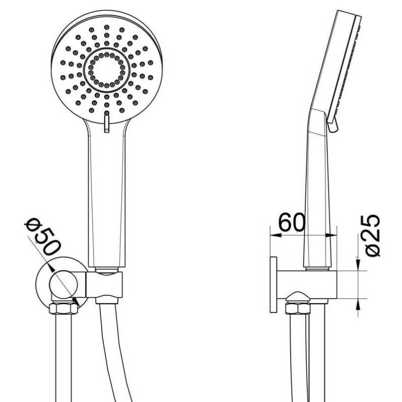 Maya Round Brass Hand Shower Chrome