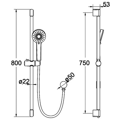 Maya Round Brass Multi-function Sliding Shower Set Chrome