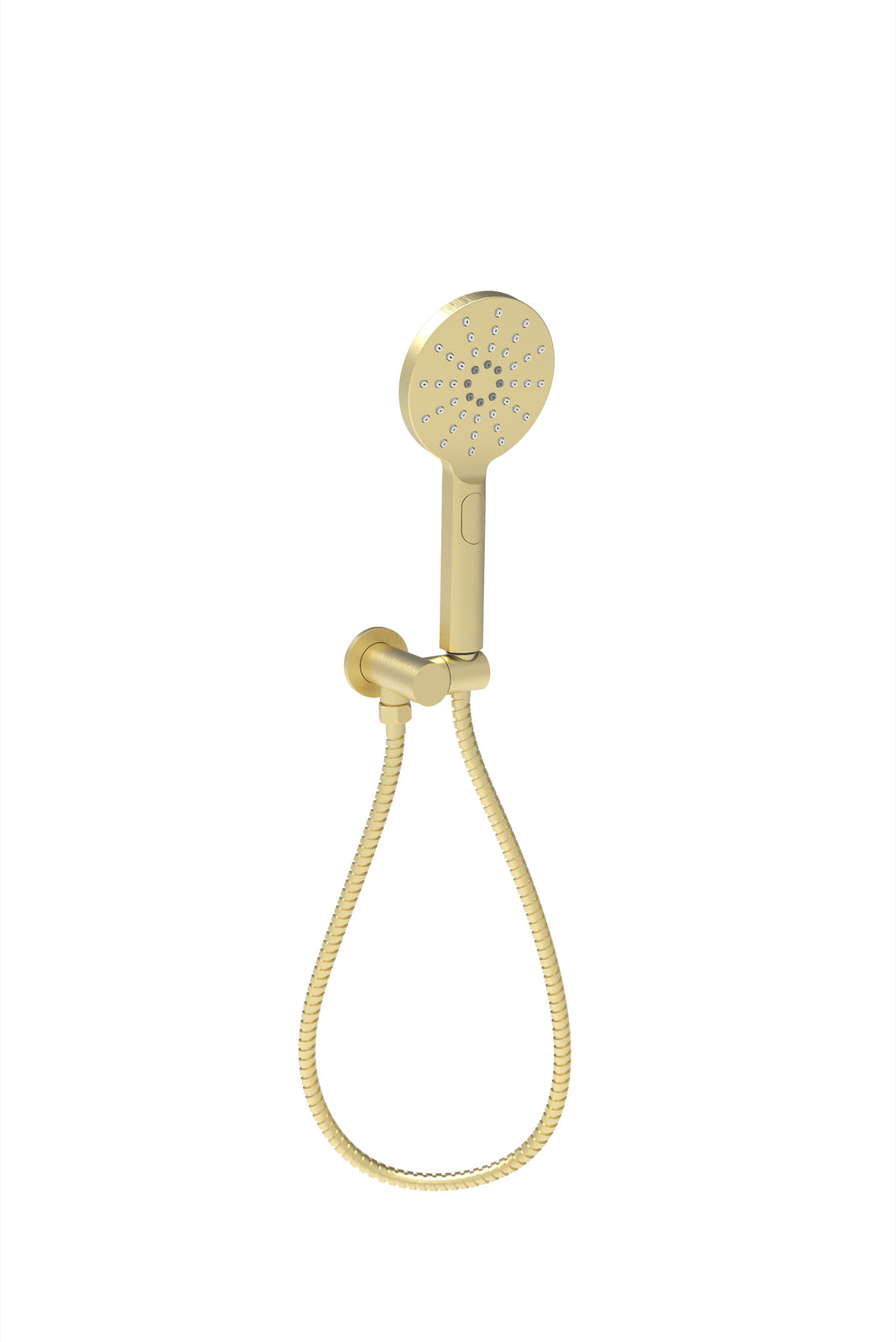 Cora Round Hand Shower On Wall Outlet Bracket Brushed Gold