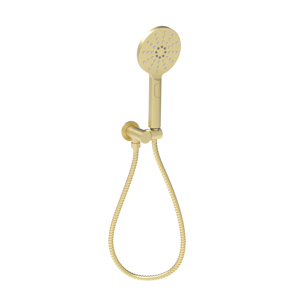 Cora Round Hand Shower On Wall Outlet Bracket Brushed Gold