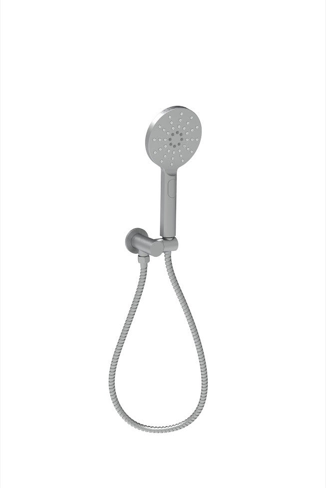 Cora Round Hand Shower On Wall Outlet Bracket Gunmetal