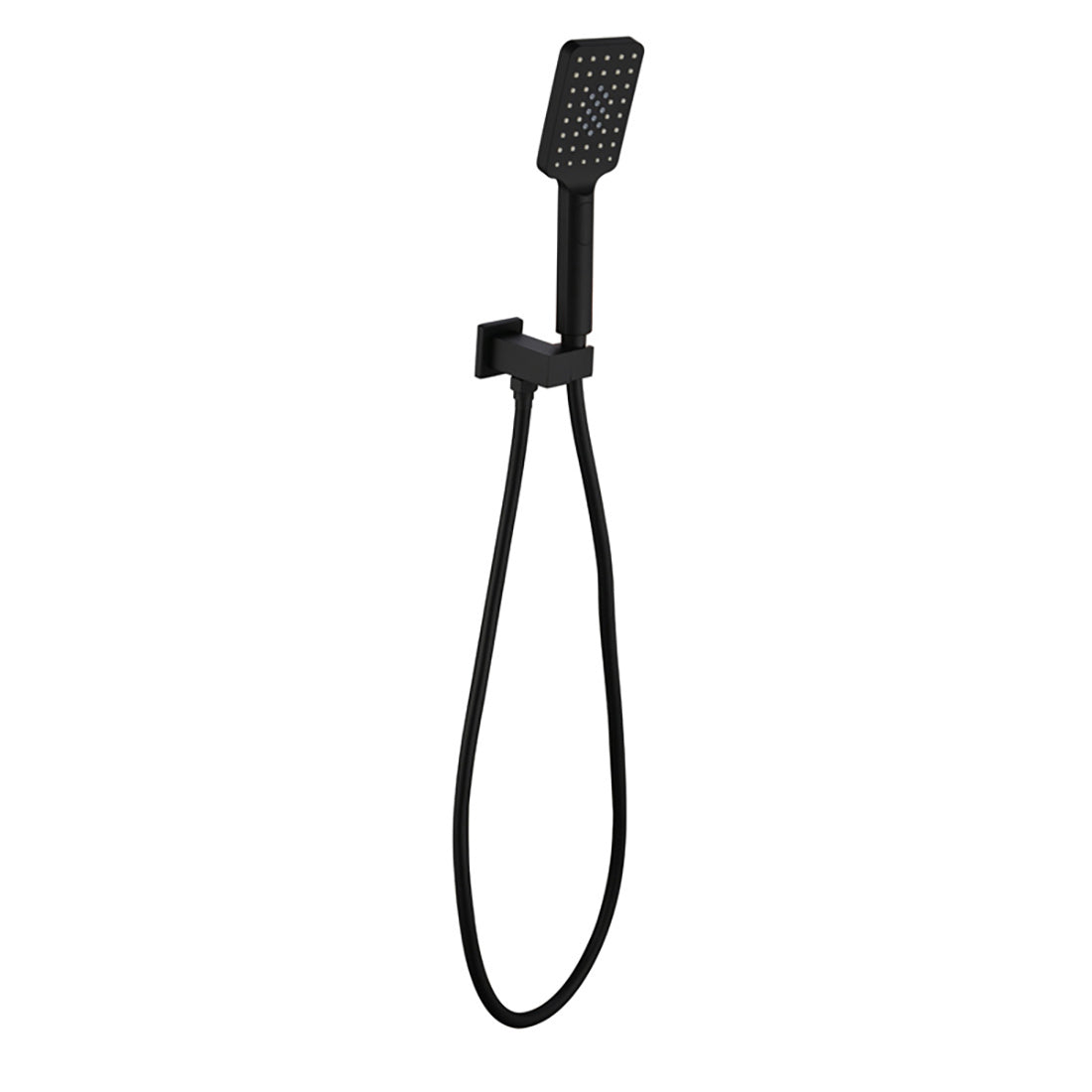 Eden Square Hand Shower On Wall Outlet Bracket Matte Black