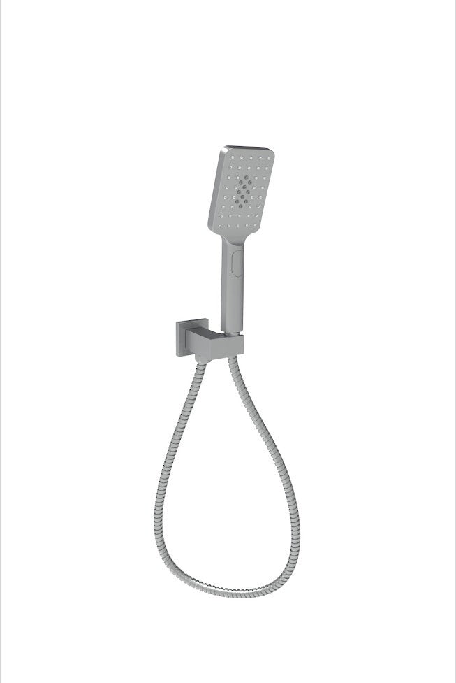 Eden Square Hand Shower On Wall Outlet Bracket Gunmetal