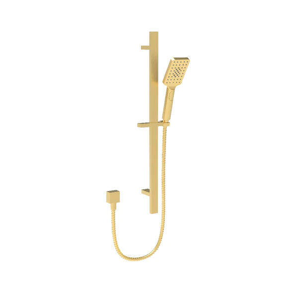 Eden Square Sliding Shower Set Brushed Gold