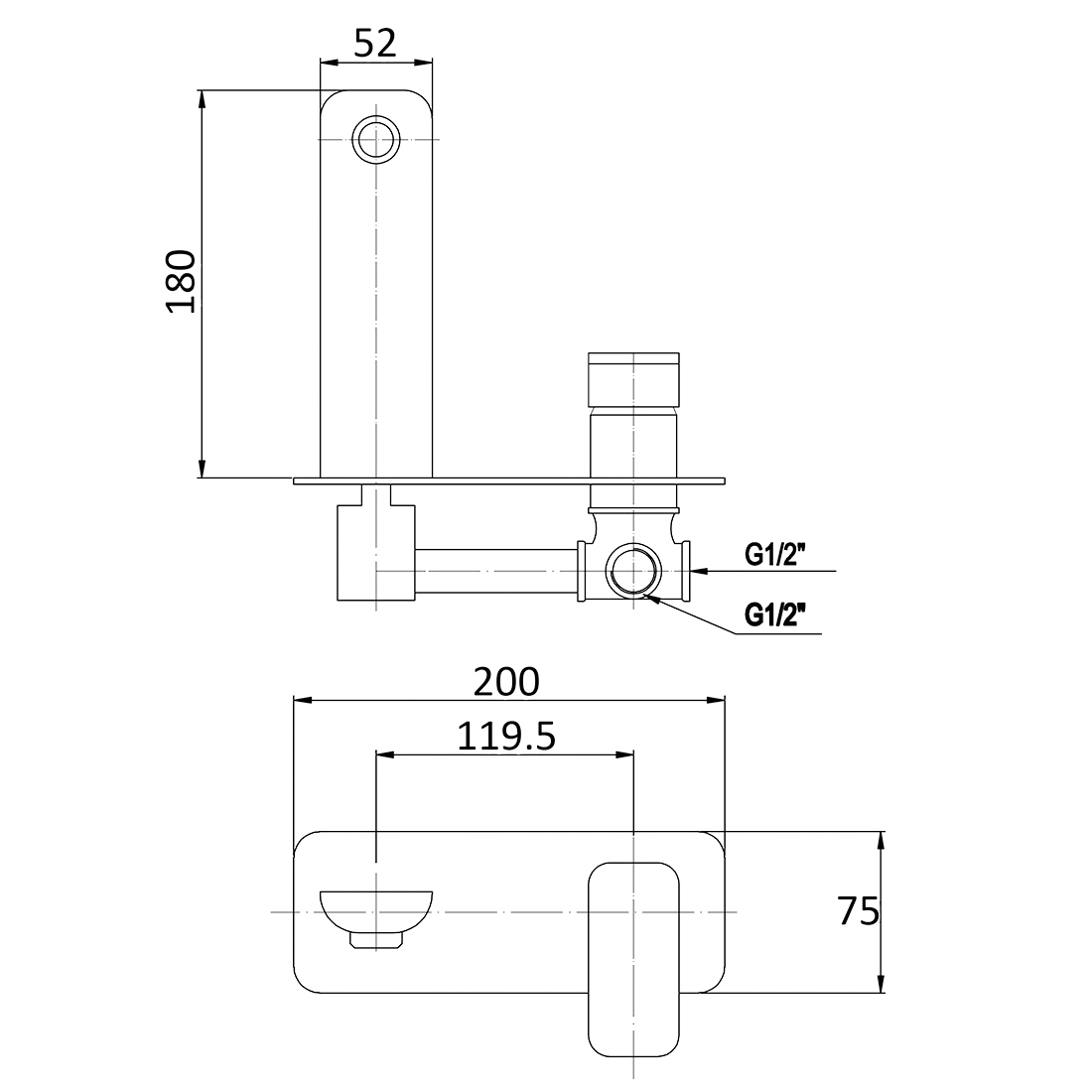 Nova Wall Mixer With Spout Brushed Nickel