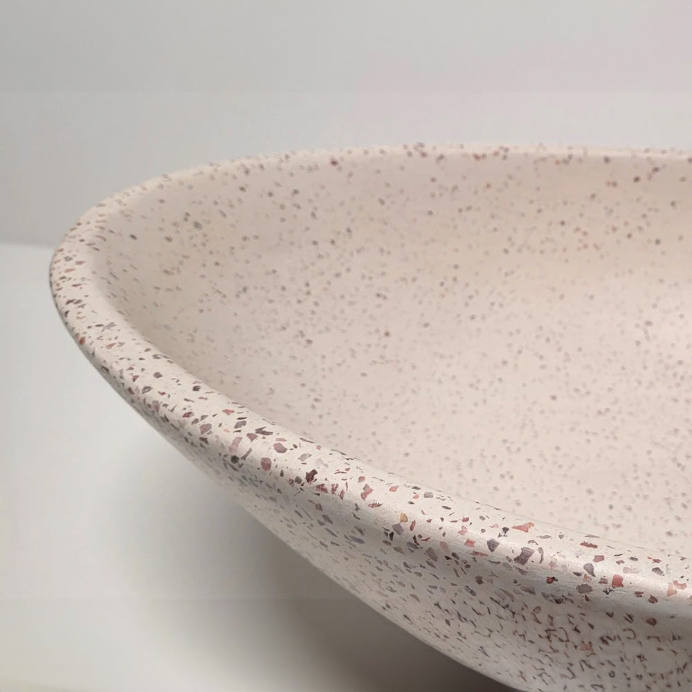 Spring Hill Designs Serica Teardrop Above Counter Concrete Basin White Terrazzo Pink Aggregate