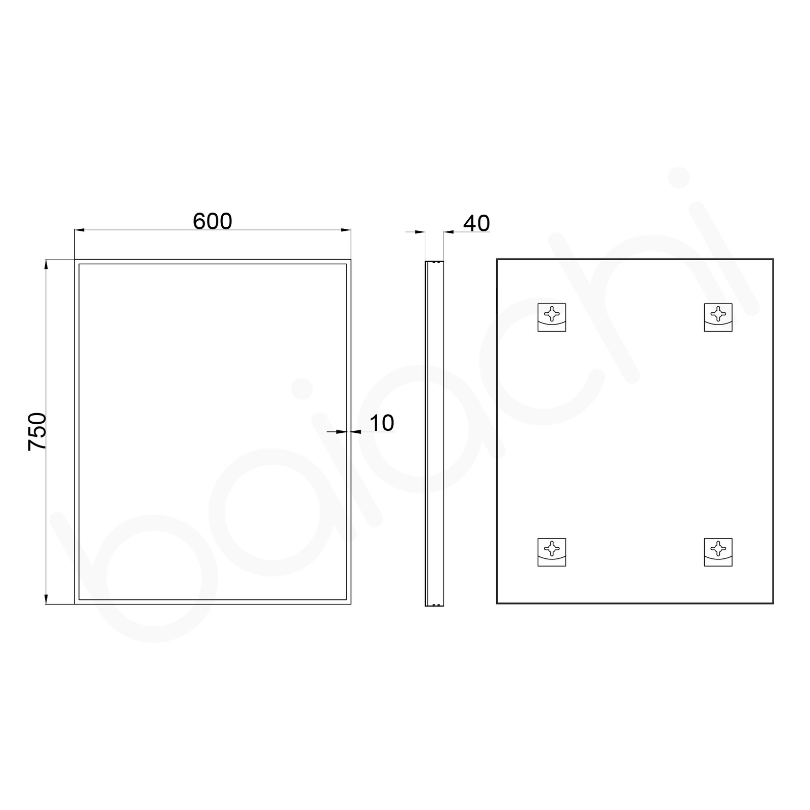 Eden Rectangle Frame Mirror Brushed Silver