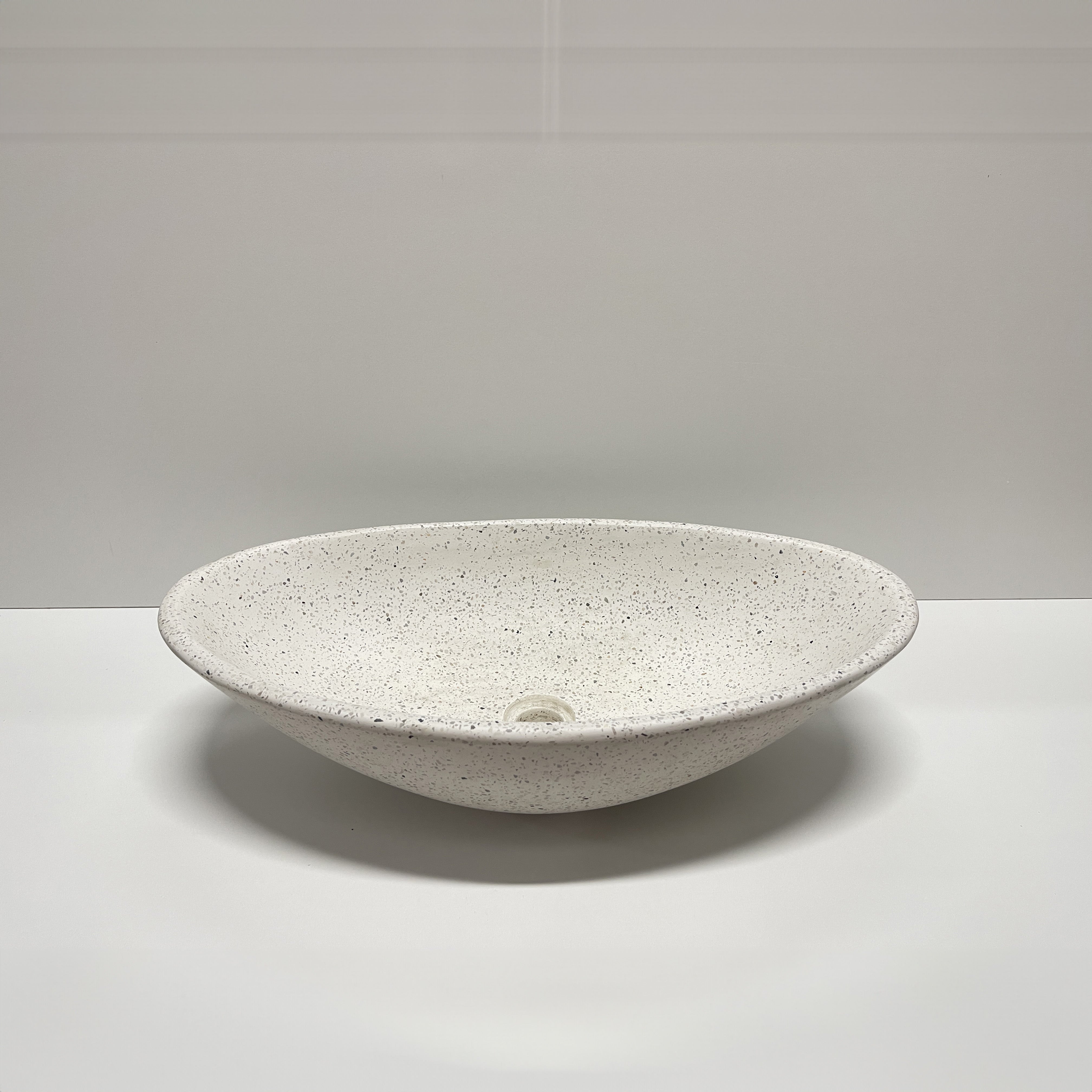 Spring Hill Designs Serica Teardrop Above Counter Concrete Basin White Terrazzo