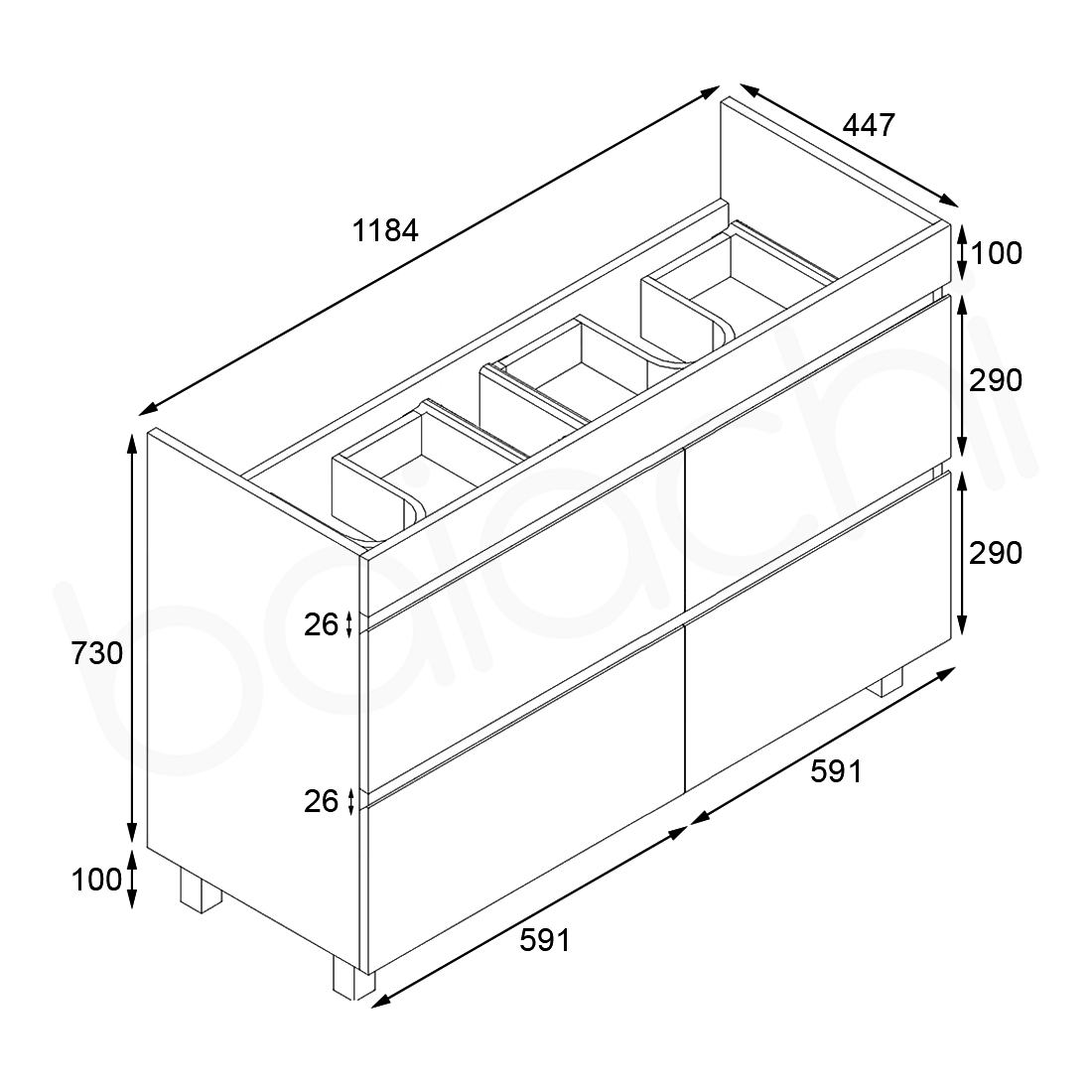 Vellena PVC 1200 PO Cabinet