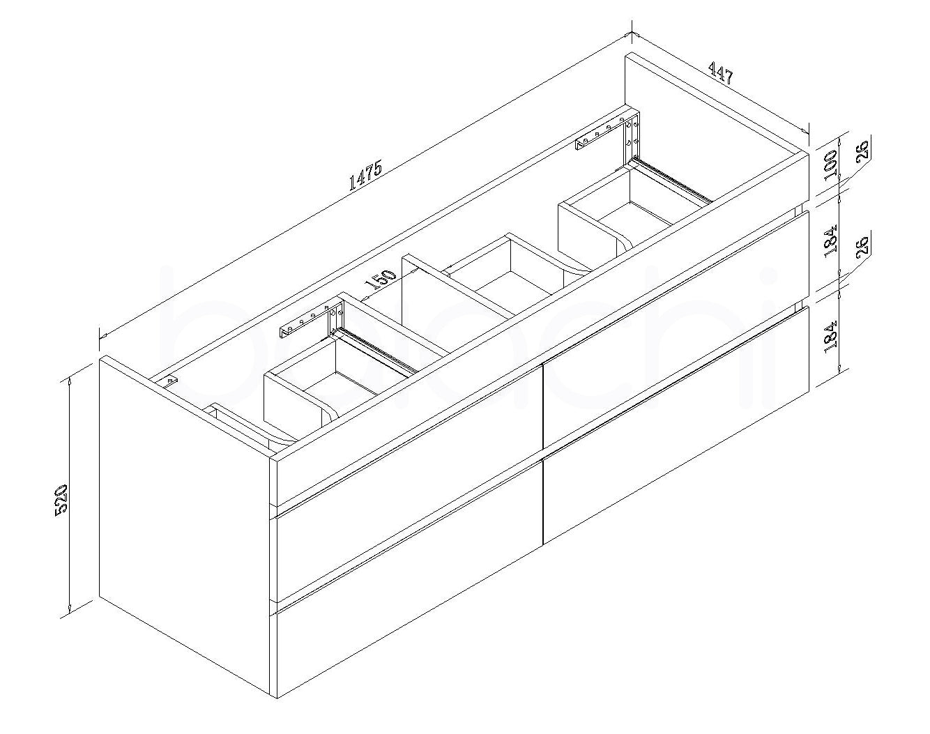 Vellena PVC WH 1500 WW Cabinet