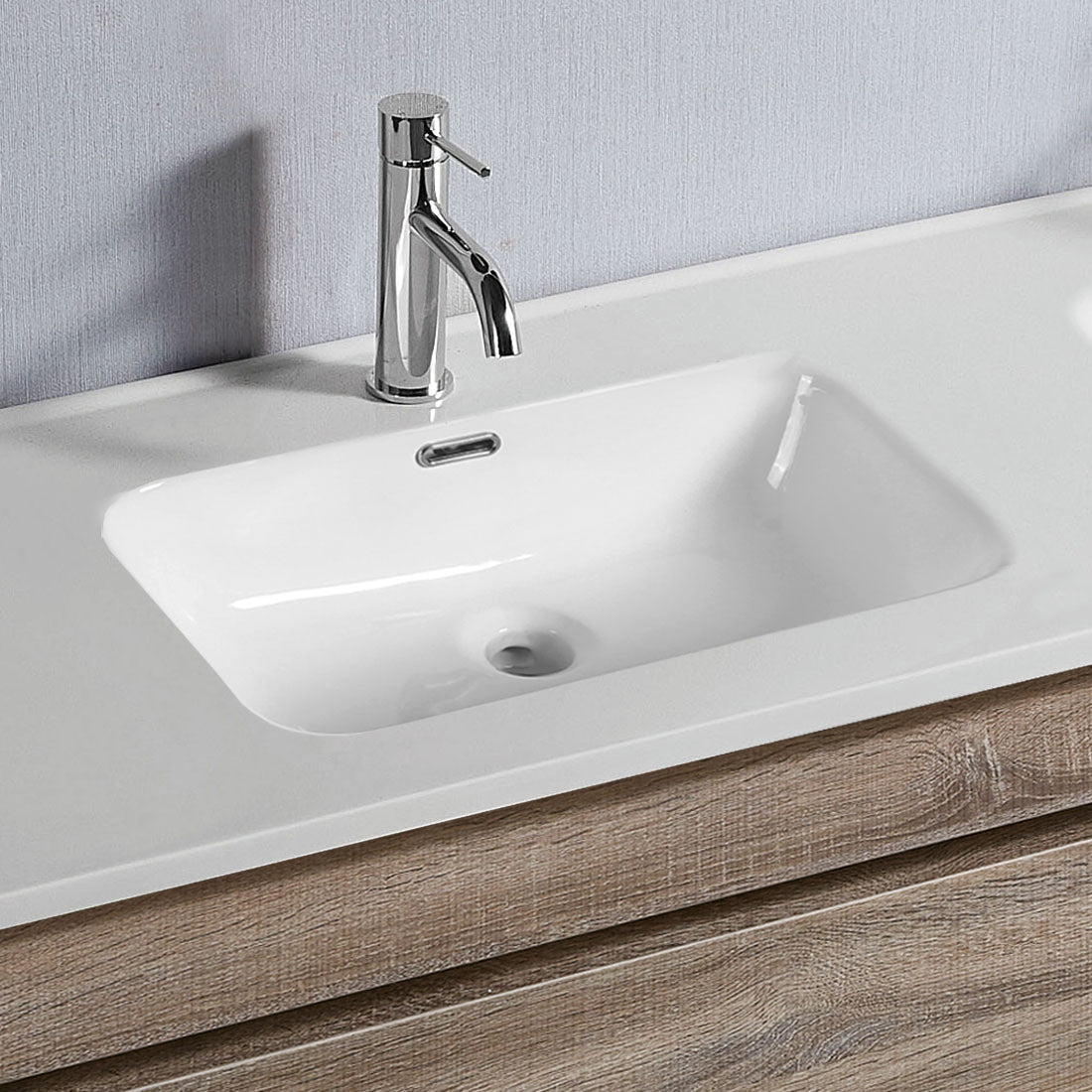 Vellena 600mm PVC Water Proof Prime Oak Bathroom Vanity Ceramic Basin