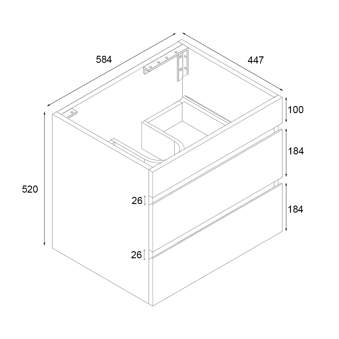 Vellena PVC WH 600 EO Cabinet