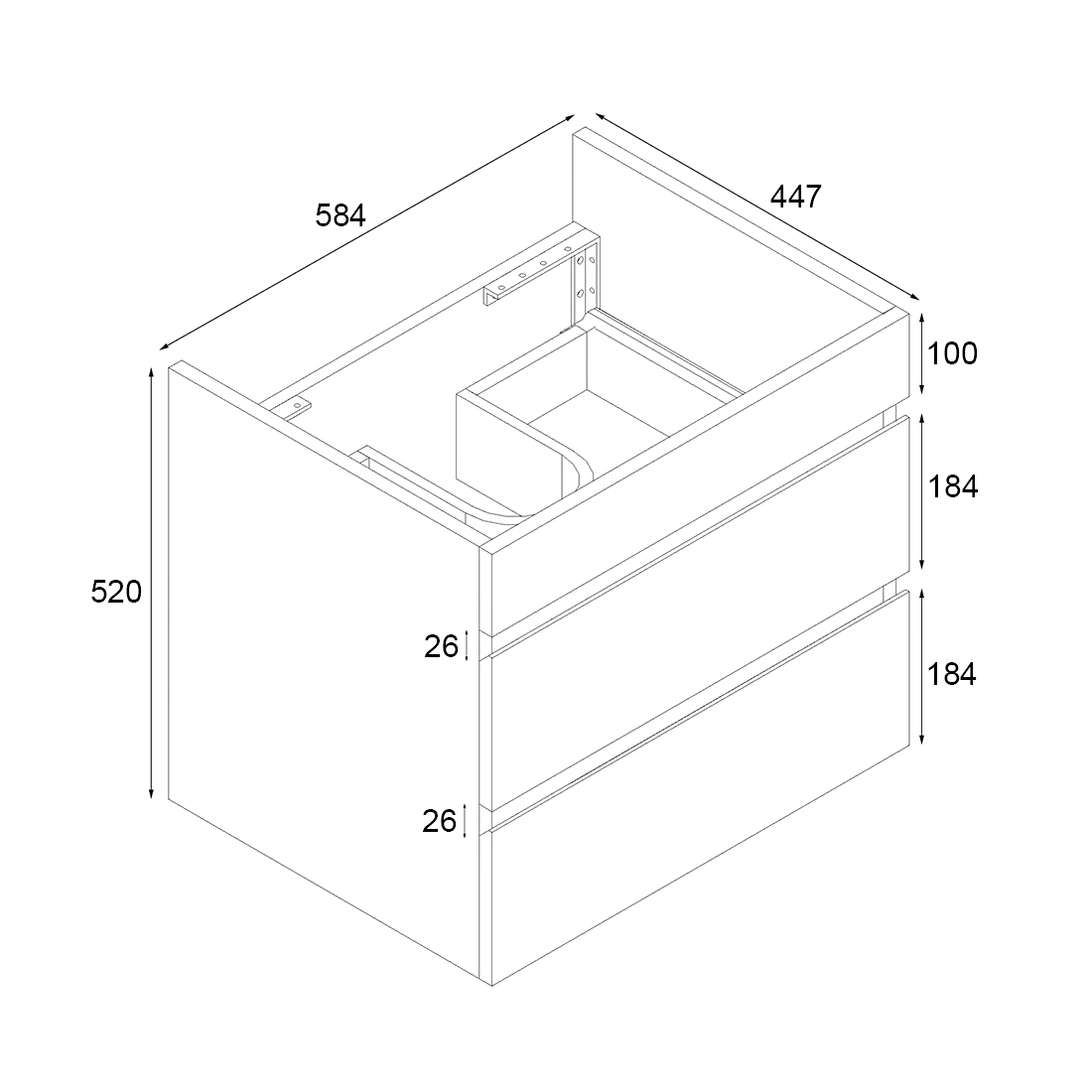 Vellena 600mm PVC Water Proof Matte White Wall Hung Bathroom Vanity White Quartz Stone