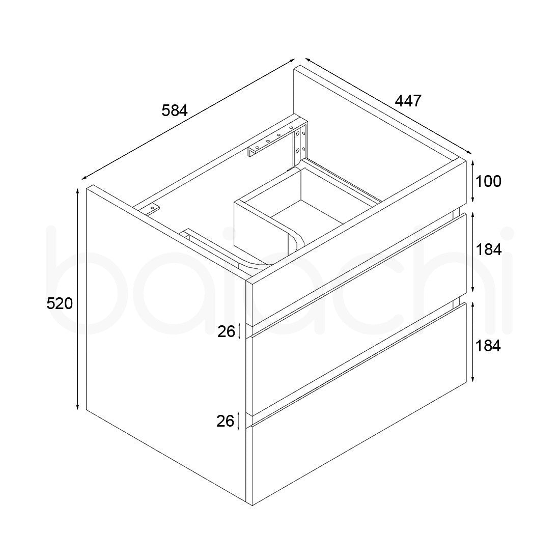 Vellena PVC WH 600 PO Cabinet