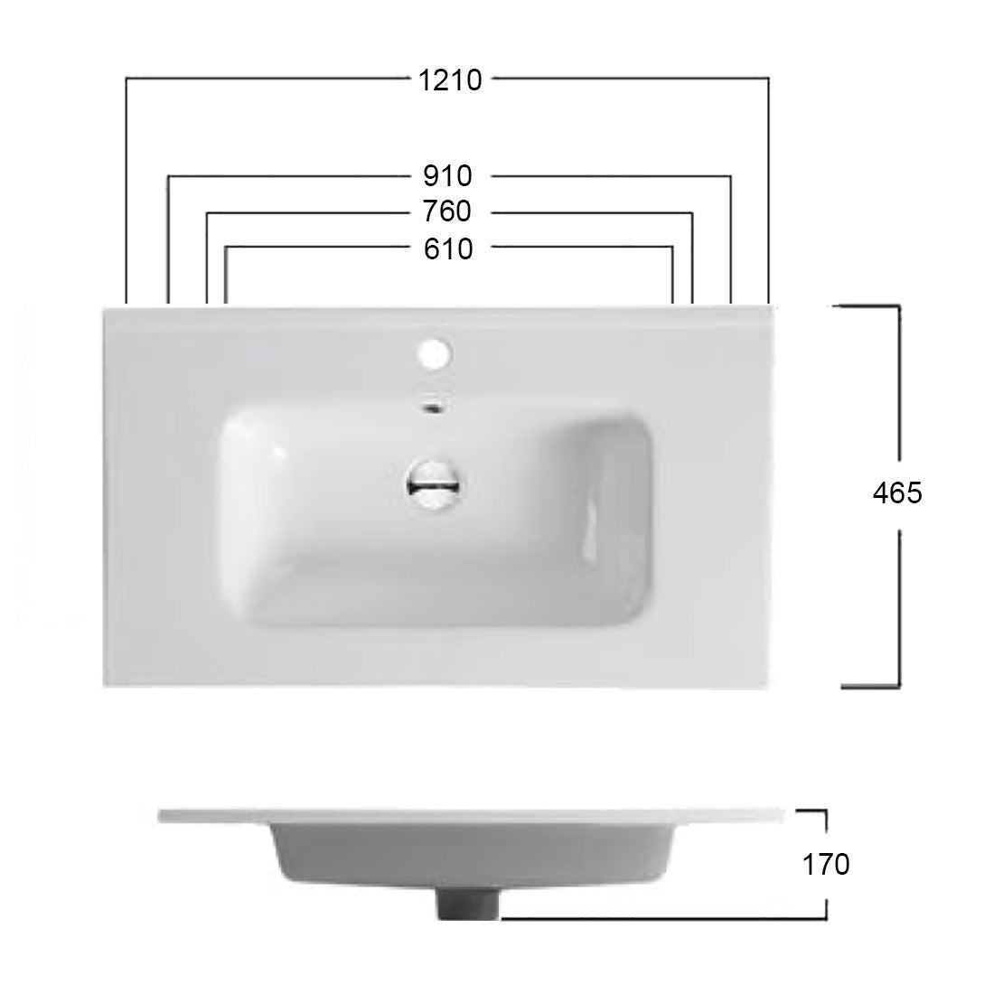 Vellena 600mm PVC Water Proof Wall Hung Bathroom Vanity Ceramic Basin