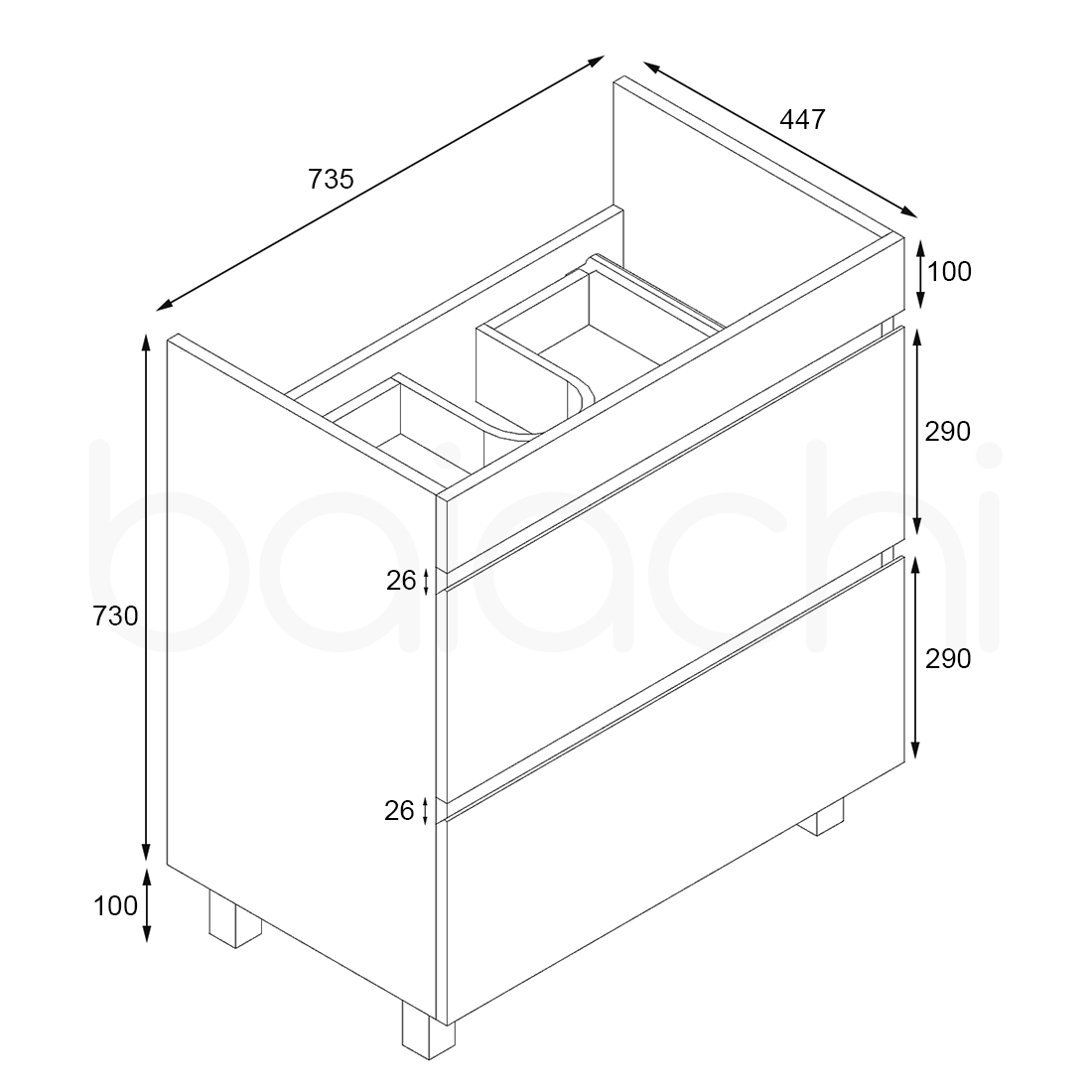 Vellena PVC 750 PO Cabinet