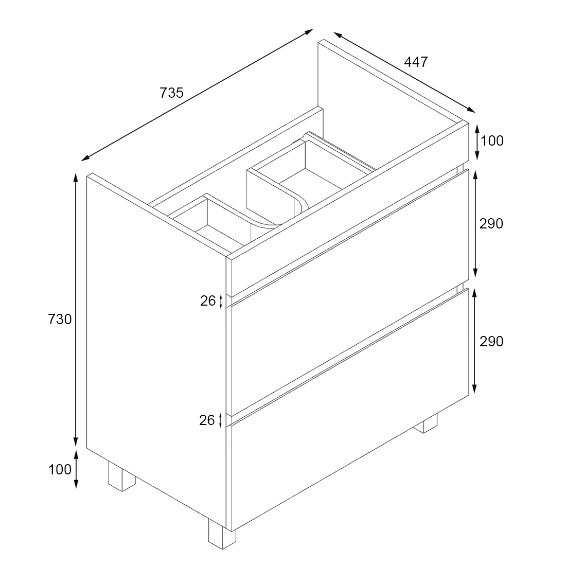 Vellena 750mm PVC Water Proof Bathroom Vanity Calacatta Quartz Stone