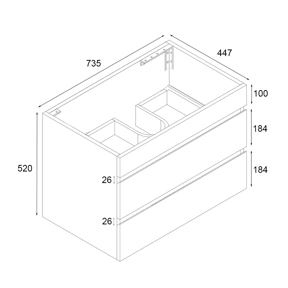 Vellena PVC WH 750 EO Cabinet