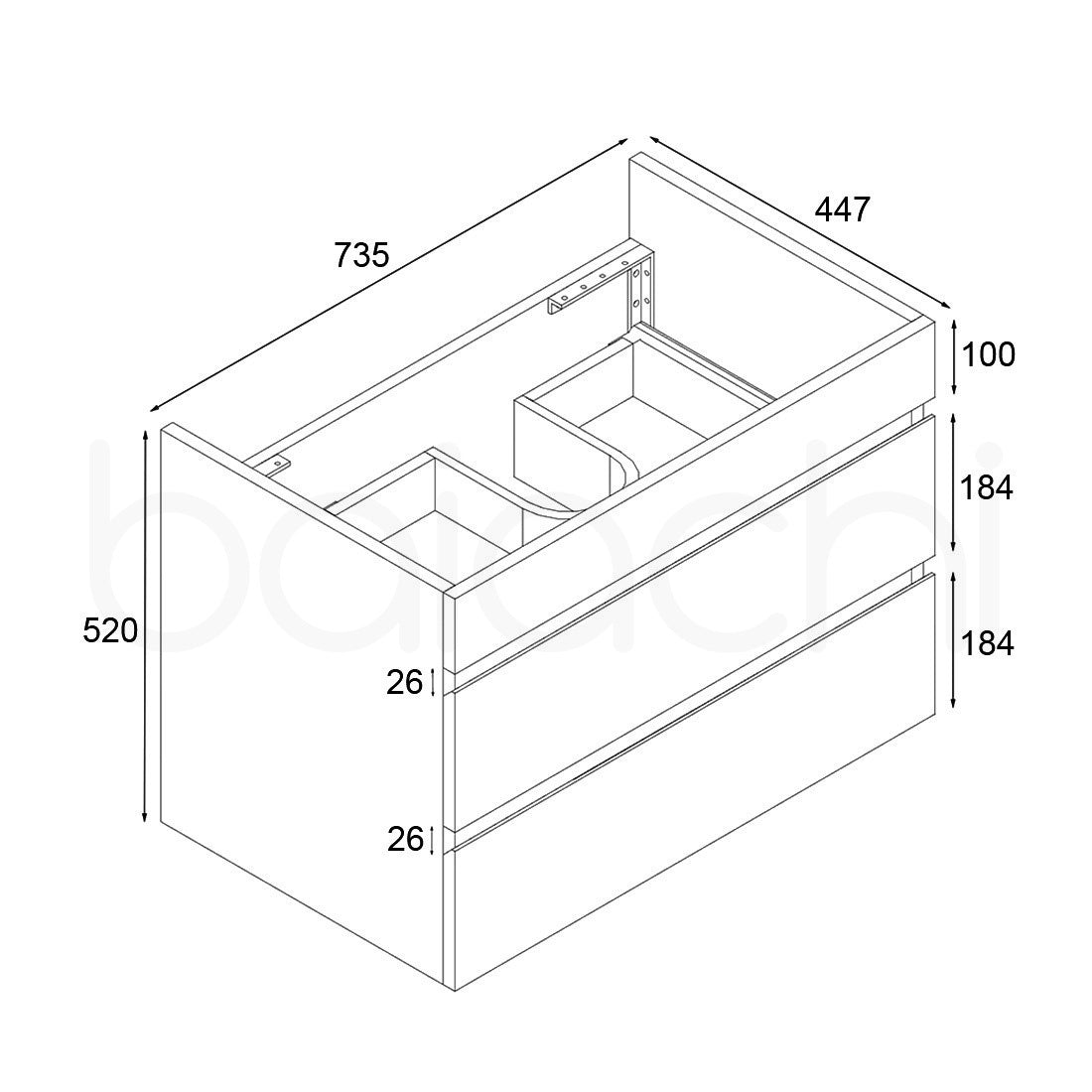 Vellena PVC WH 750 PO Cabinet