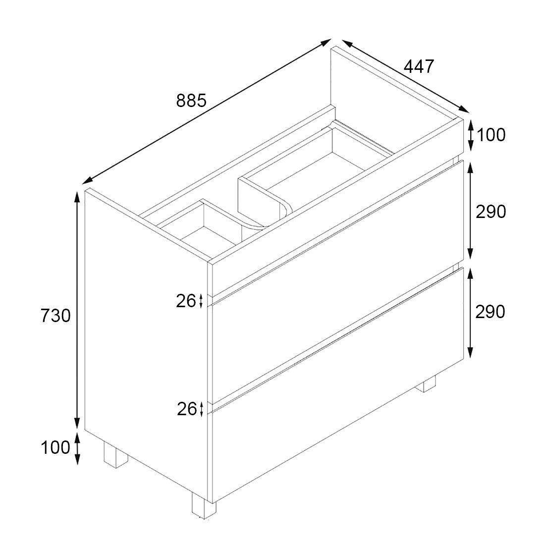 Vellena 900mm PVC Water Proof Bathroom Vanity Calacatta Quartz Stone