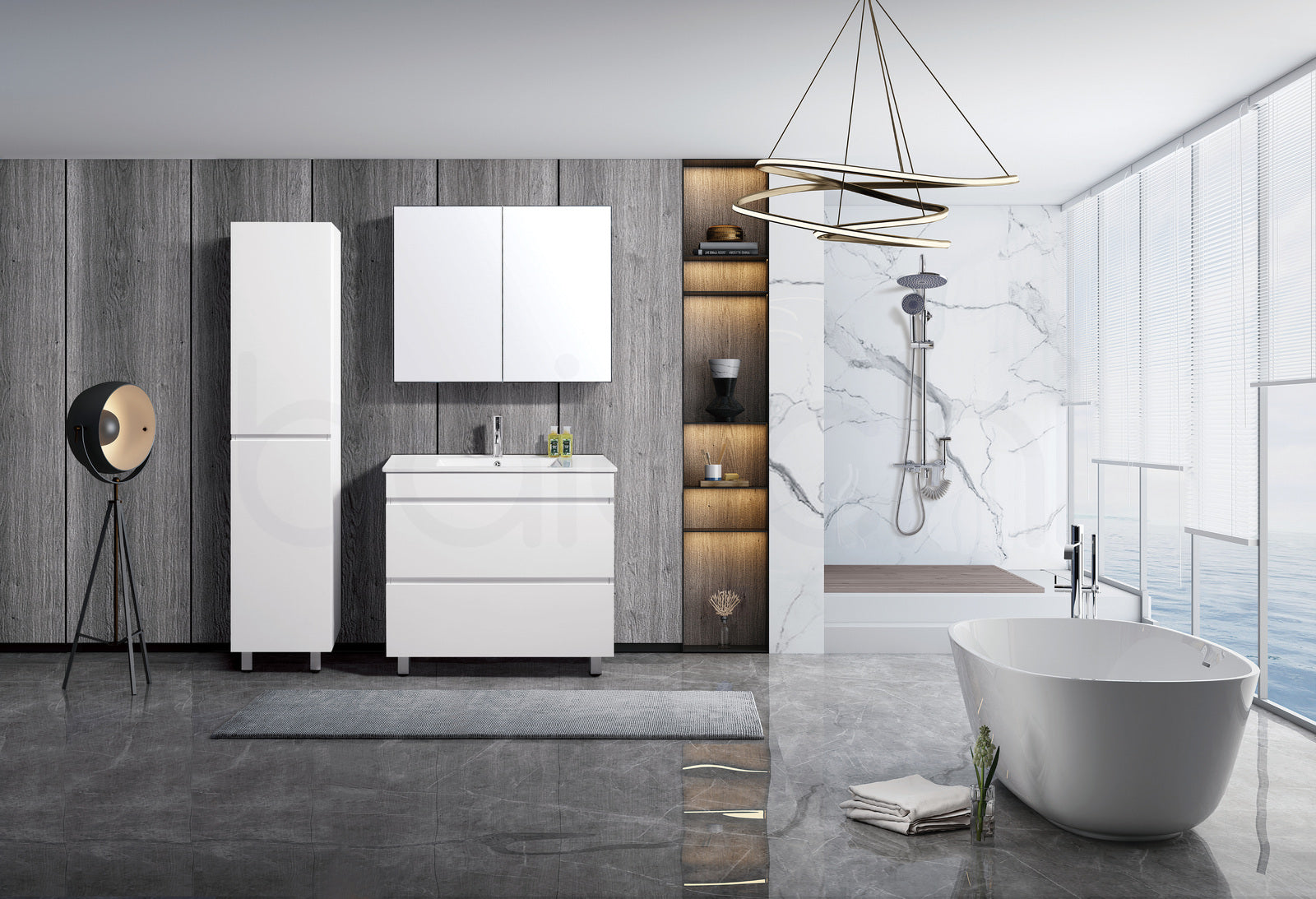 Vellena 900mm PVC Water Proof Bathroom Vanity Cabinet