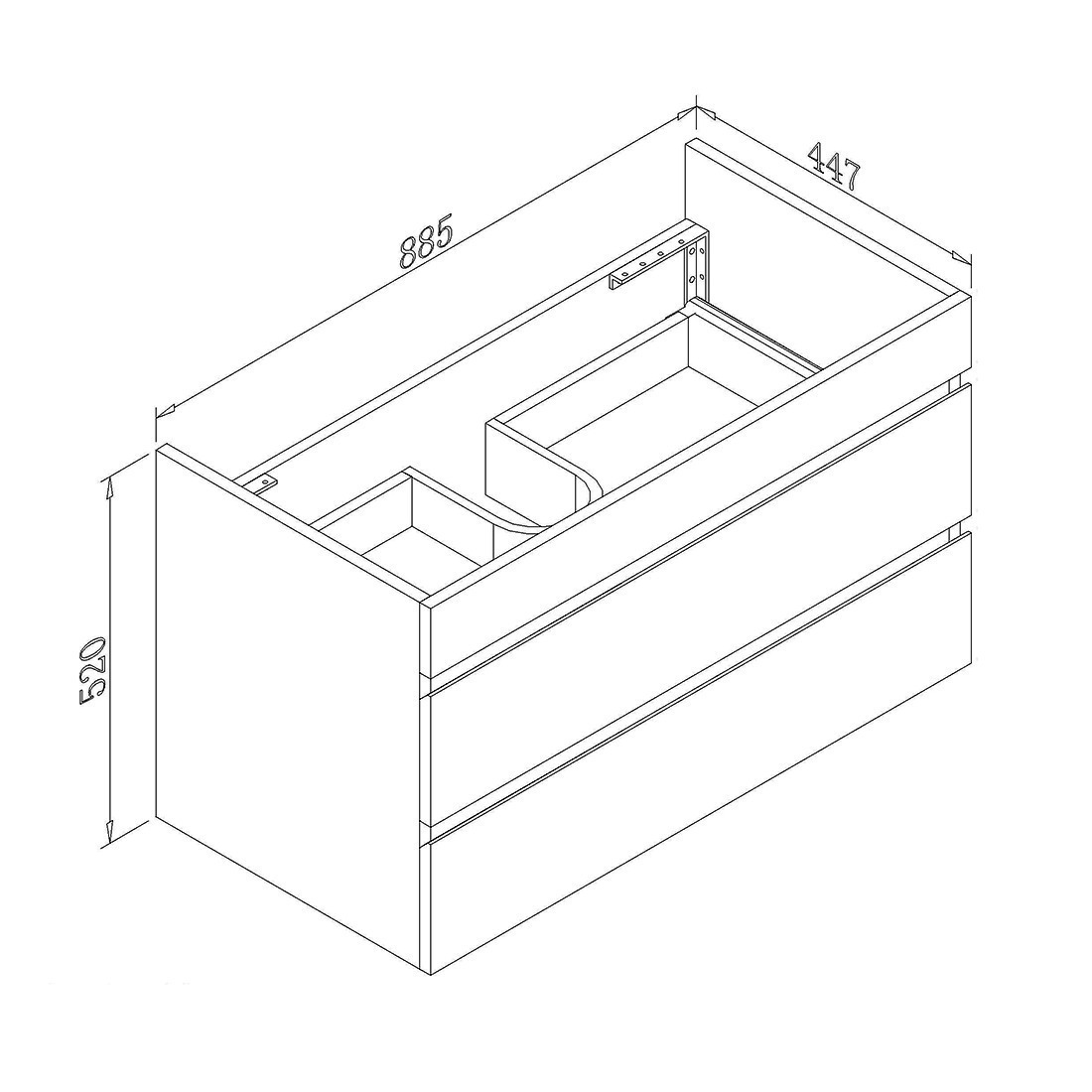 Vellena 900mm PVC Water Proof Matte White Wall Hung Bathroom Vanity Ceramic Basin