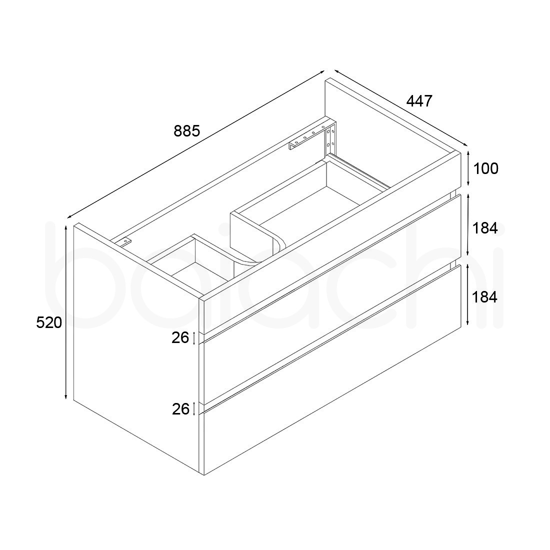 Vellena PVC WH 900 PO Cabinet