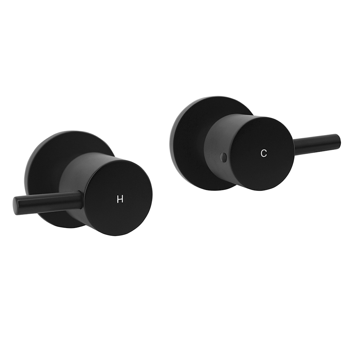 Wall Top Assemblies Round Quarter Turn Matte Black