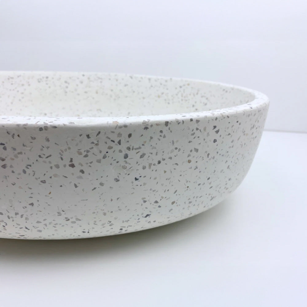 Spring Hill Designs Helia Oval Above Counter Concrete Basin White Terrazzo