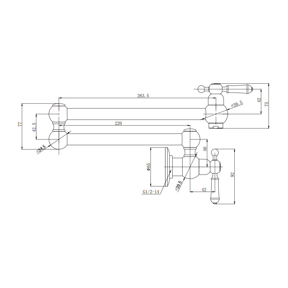 Clasico Pot Filler Brushed Nickel